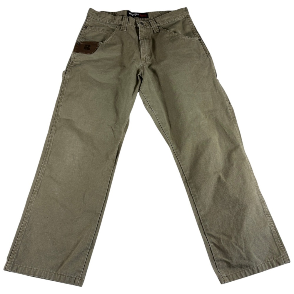Wrangler RIGGS Authentic Workwear Carpenter Jeans Men 30x30 Beige Ripstop Cotton